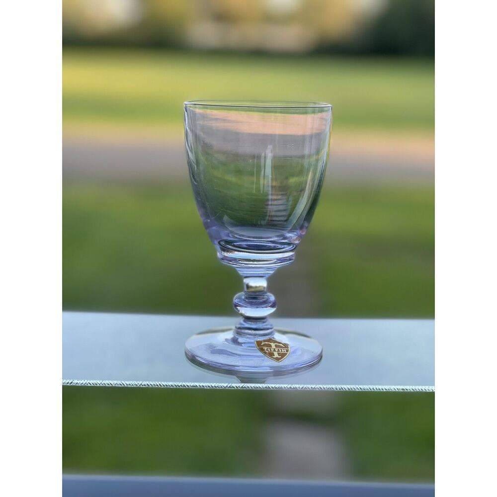 Tiffin Twilight Champagne Sherbet Neodymium Glass‎ Blue Lavender Goblet